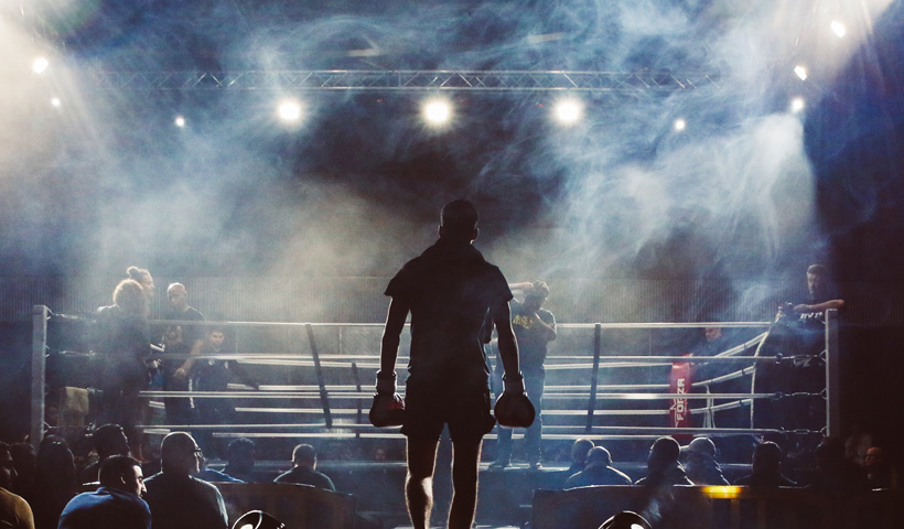 Fighter approaching a ring